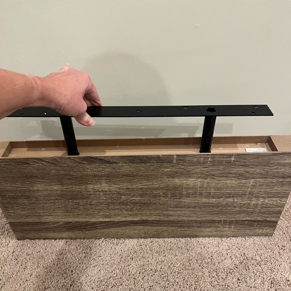 New in box rustic wood floating shelf 24 x 20x 2 hidden bracket rustic wood - Picture 6 of 16